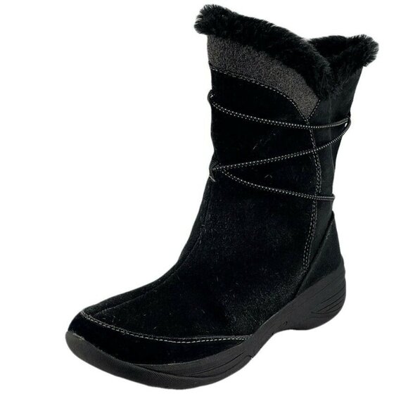 CROFT & BARROW Womens Waterproof Black Suede Winter Boots Size 7 - Picture 8 of 10